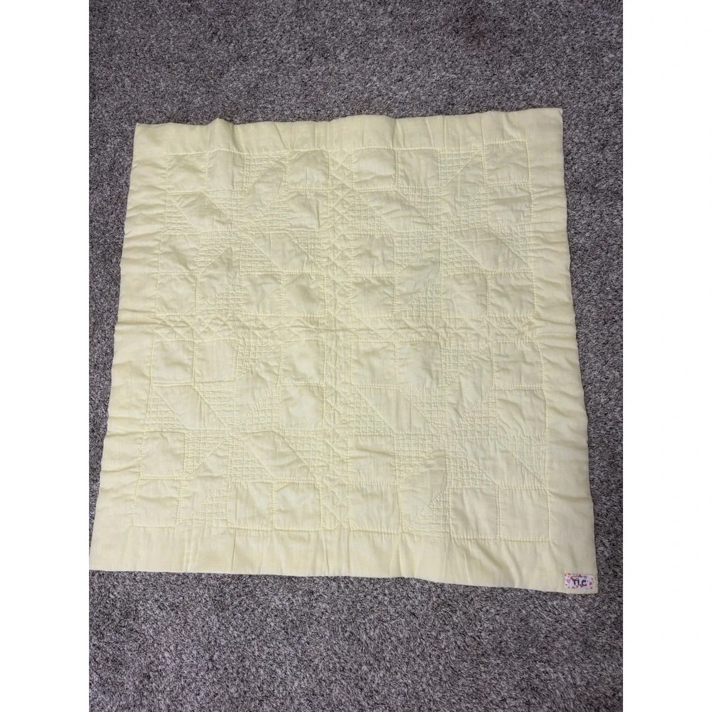 Vintage Handmade Quilt Baby Blanket Crib 37